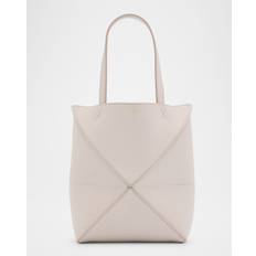 Mini Puzzle Fold Tote Bag Soft Grained Calfskin - Light Ghost