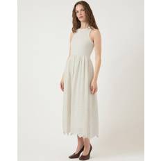 Breathable Dresses Yas miri Embroidered Midi Dress - White