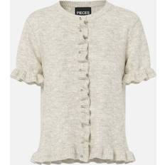 Trøjer Pieces Lydia Frill Knit Cardigan - Birch