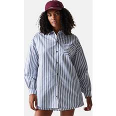 New Era Skjortor New Era Yankees Oversized Long Sleeve Striped Shirt - Blue/White