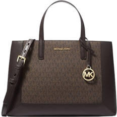 Michael Kors Sallie Medium Signature Logo Satchel - Chocolate