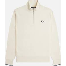 Fred Perry White Jumpers Fred Perry Half Zip Sweatshirt - Tan