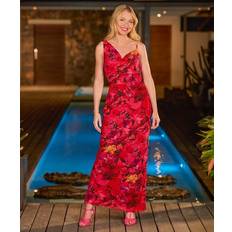 Joe Browns Petite Bold Statement Floral Asymmetric Bodycon Dress - Brown