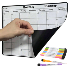 Erase Magnetic Refrigerator Calendar Set White