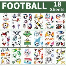 Temu 18 Sheets Soccer Temporary Tattoos