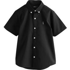 Black Logo Short Sleeve Cotton Oxford Shirt