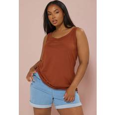 Yours Curve Core Vest Top Plus Size - Rust Orange
