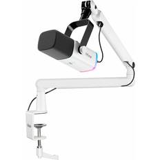 Fifine TAM8 Dynamisk Mikrofon med Mikrofonarm - Vit