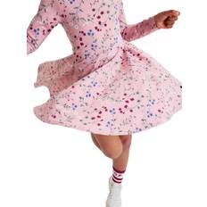 Polarn O. Pyret Dresses Polarn O. Pyret Kids Cotton Long Sleeved Floral Print Dress - Pink