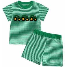 Shein Baby Boys Shorts Set Sleeve Embroidery T-Shirt - Summer Outfit