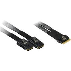 Kabel SFF 8654-8x 2xSFF 8087 0.75 m