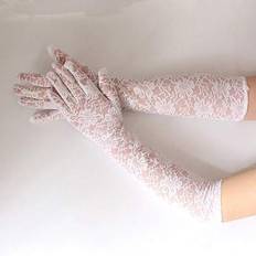 Satin Gloves & Mittens Shein Bridal Lace Gloves With Decorations - Valentine