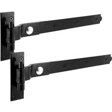 Cranked Black Gate Hinges Heavy Duty 400mm