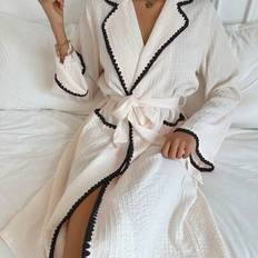 Shein Contrast Binding Belted Lounge Robe