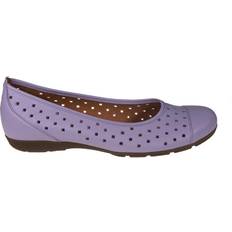 Dame - Lilla Ballerinasko Gabor Behagelig Læder Loafer Med Elastisk Lukning - Lilla