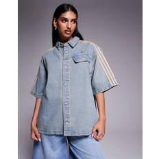 Adidas M Shirts adidas Premium Essentials Denim Short Sleeve Shirt - Navy