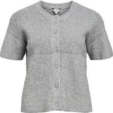 Recycled Fabric Cardigans Object Kortærmet Strikket Cardigan - Grå