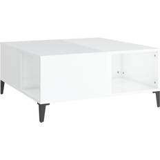 vidaXL Engineered Wood High Gloss White Coffee Table 80x80cm