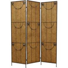 Room Dividers Homeroots Brown Metal Lone Star Screen Room Divider