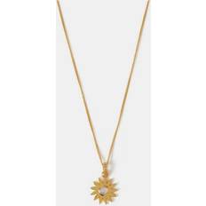 Guld - Opaler Halsband Accessorize 14ct Gold-Plated Sun Pendant Necklace - One Size