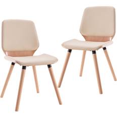 vidaXL 287382 Light Brown/Cream Köksstol 85cm 2st