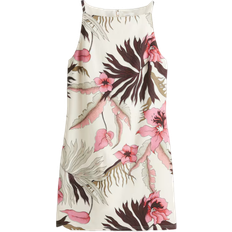 H&M Linen Blend Strappy Dress - White/Floral