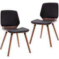 vidaXL 287380 Black/Dark Brown Köksstol 85cm 2st