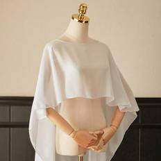 Women Capes & Ponchos Shein Short Chiffon Bridal Cape With Dress And Vest