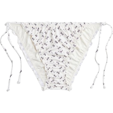H&M Tie Bikini Bottoms - Cream/Palm Trees