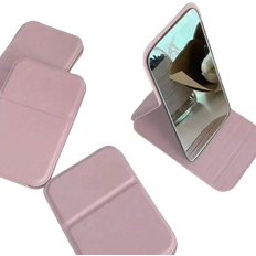 Pink Makeup Mirrors Shein 1pc Portable Makeup Mirror, Made Of Polyurethane Leather, Foldable Travel Mirror, Suitable As Gift, Travel Essential, Cosmetics, Easy To Store Birthda