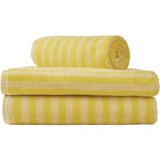 Naram Bath Towel 70x140cm Pristine & Neon Yellow