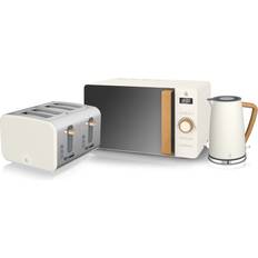 Toaster and kettle Swan Nordic Toaster,Microwave & Kettle White