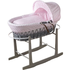 Mattress Bassinetts Kid's Room For Your Little One Wicker Baby Moses Basket with Stand Pink 19.3x32.7"