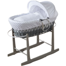 For Your Little One Wicker Baby Moses Basket with Stand White 19.3x32.7"