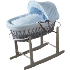 Bassinetts For Your Little One Wicker Baby Moses Basket with Stand Blue 19.3x32.7"