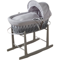 For Your Little One Wicker Baby Moses Basket with Stand Grey 19.3x32.7"
