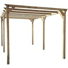 Dépendances Habitat et Jardin Carport Voiture En Bois Solar II 3 x 5 x 2.4 Marron (Surface du bâtiment )