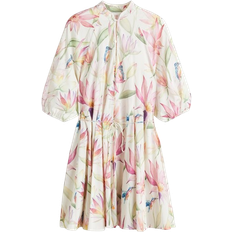H&M Tie Belt Dress - White/Floral