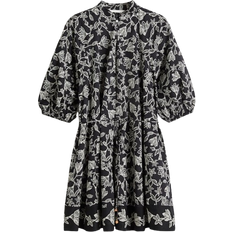 H&M Tie Belt Dress - Black/Floral
