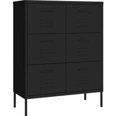 vidaXL Drawer Black Storage Cabinet 80x101.5cm