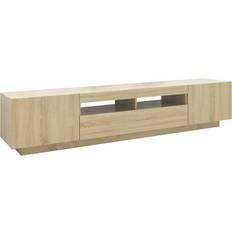 vidaXL LED Lights Sonoma Oak TV Bench 200x40cm