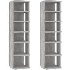vidaXL 808494 Concrete Grey Shoe Rack 27.5x102cm 2pcs