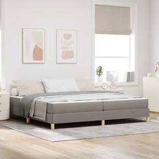 200 cm - Aftageligt stof Rammesenge vidaXL Box Spring Seng Taupe Brun 200 x 200 cm Rammeseng
