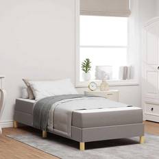 90 cm - Indbyggede opbevaring Rammesenge vidaXL Box Spring Seng Taupe Brun 90 x 200 cm Rammeseng
