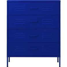 Blue - Steel Chest of Drawers vidaXL 336199 Navy Blue Chest of Drawer 80x101.5cm