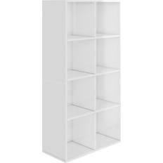 vidaXL Wood High Gloss White Bokhylle 130cm
