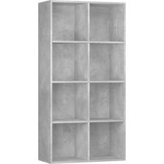 vidaXL Wood Concrete Gray Book Shelf 130cm