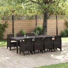 Garden & Outdoor Furniture vidaXL Außen Esszimmer Set 9 Pcs Braun 250 x 100 x 73 cm Essgruppe