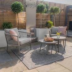 Round Outdoor Lounge Sets Maze Monaco Cool Linen Black Outdoor Lounge Set
