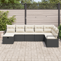 VidaXL Plast Modulsofaer vidaXL Havesofa Sæt 8 Pcs Sort 287 x 177 x 69 cm Modulsofa